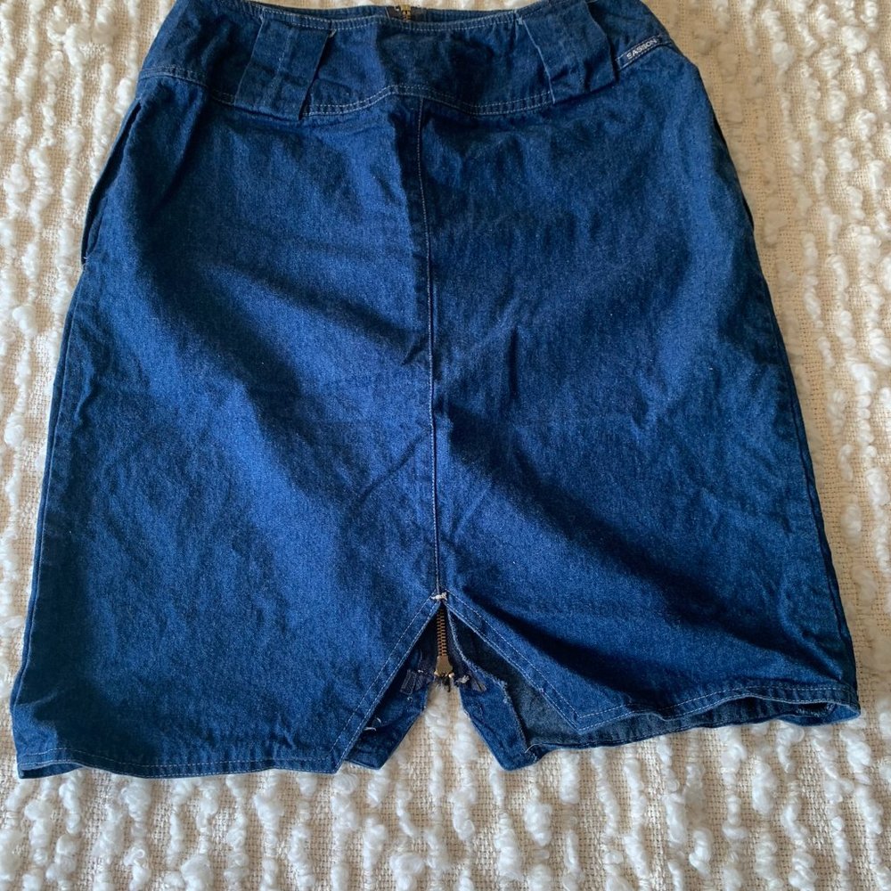 SASSON WOMENS MEDIUM SIZE 10 SKIRT VINTAGE MADE IN USA‎ BLUE JEAN SKIRT DENIM